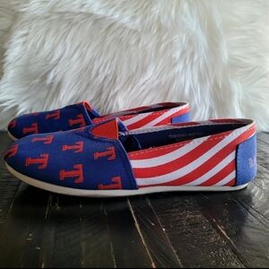 MLB Texas Rangers Womens Slip On Canvas Shoes Size XL